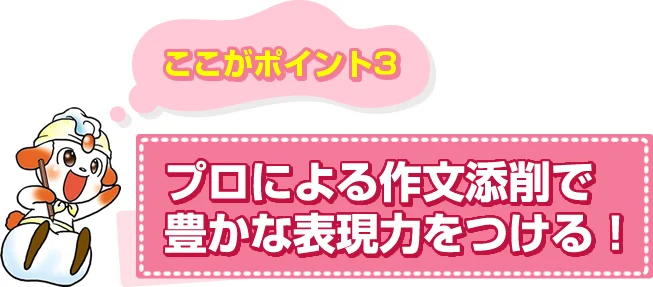 ポイント３　プロによる作文添削で豊かな表現力をつける！